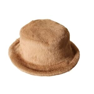 RUSLAN BAGINSKIY‎ FAUX FUR BUCKET HAT BEIGE M